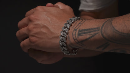12.5MM Baguette Diamond Cuban Bracelet