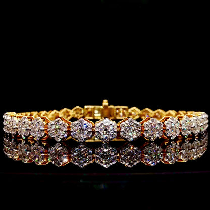 VVS Diamond Flower Set Gold Bracelet