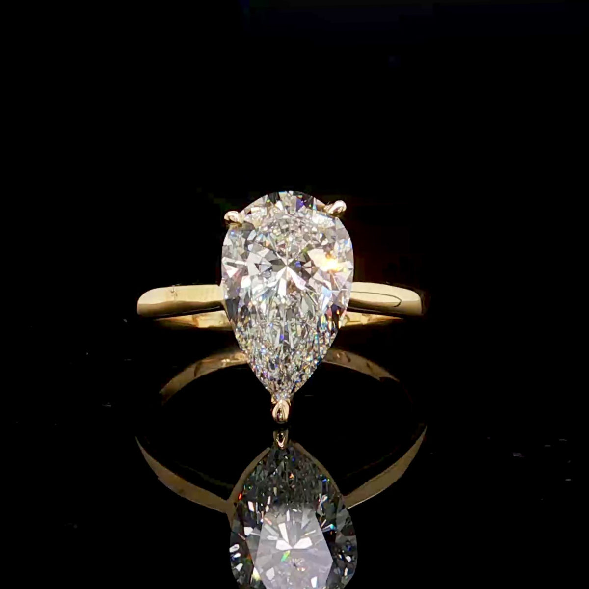 3CT Pear Shaped Engagement Ring