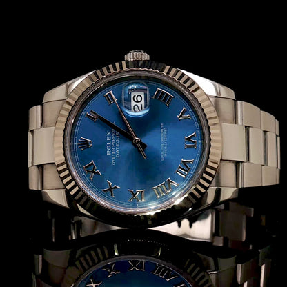 Steel Rolex Datejust 41MM Blue Dial