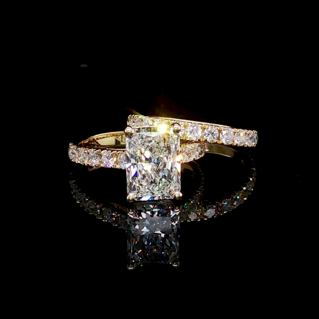 Radiant Diamond Ring Set