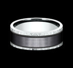 Mens Black Titanium Ring 14K White Gold