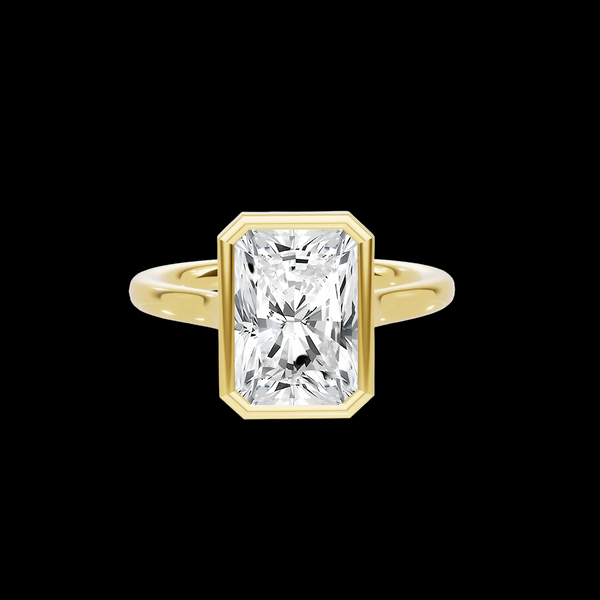 Modern 3 CT Radiant Cut Bezel Solitaire Ring