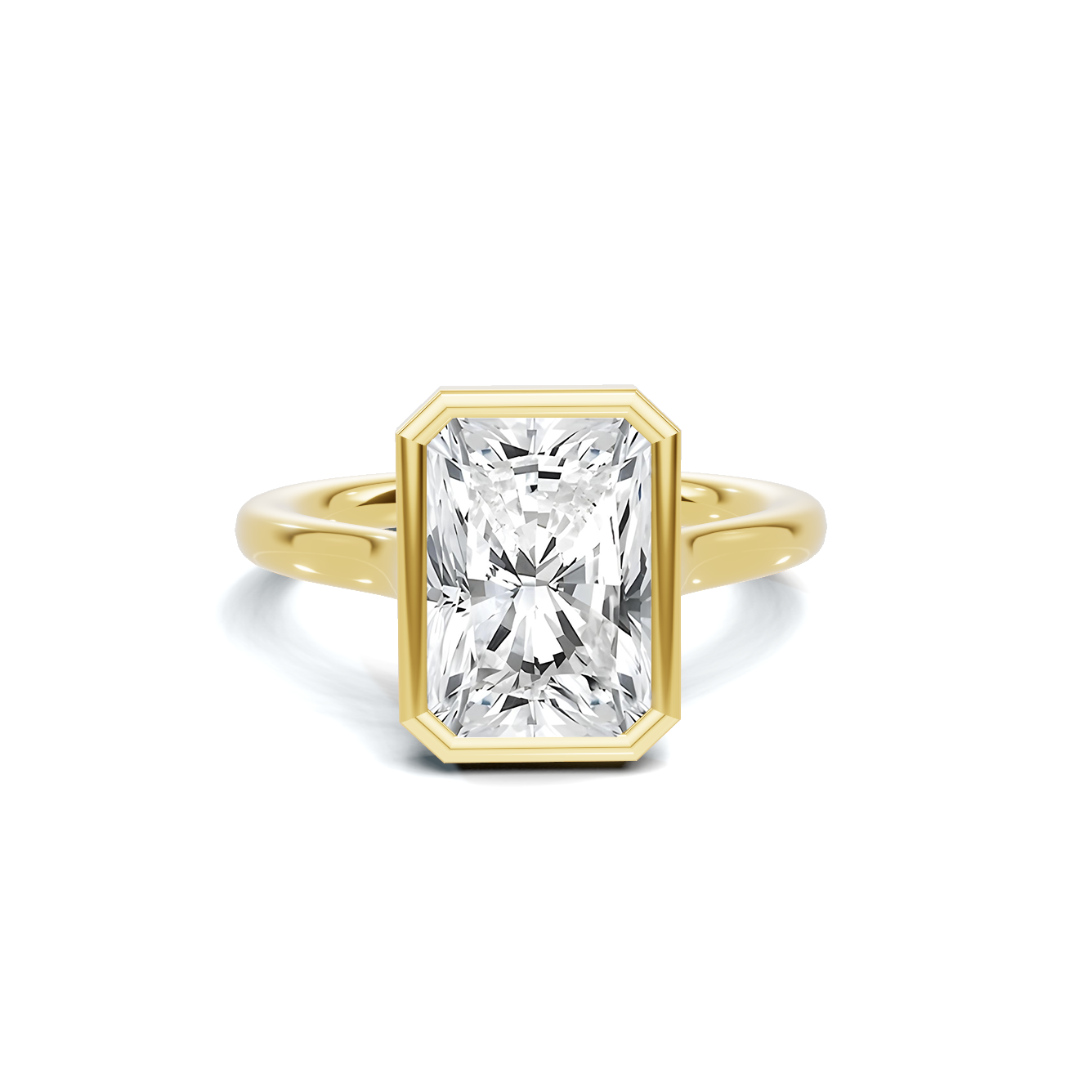 Modern 3 CT Radiant Cut Bezel Solitaire Ring