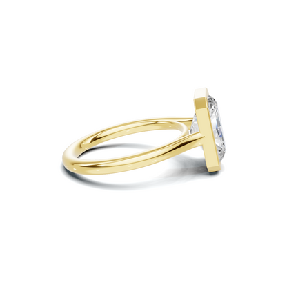 Modern 3 CT Radiant Cut Bezel Solitaire Ring