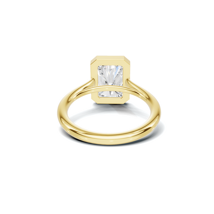 Modern 3 CT Radiant Cut Bezel Solitaire Ring