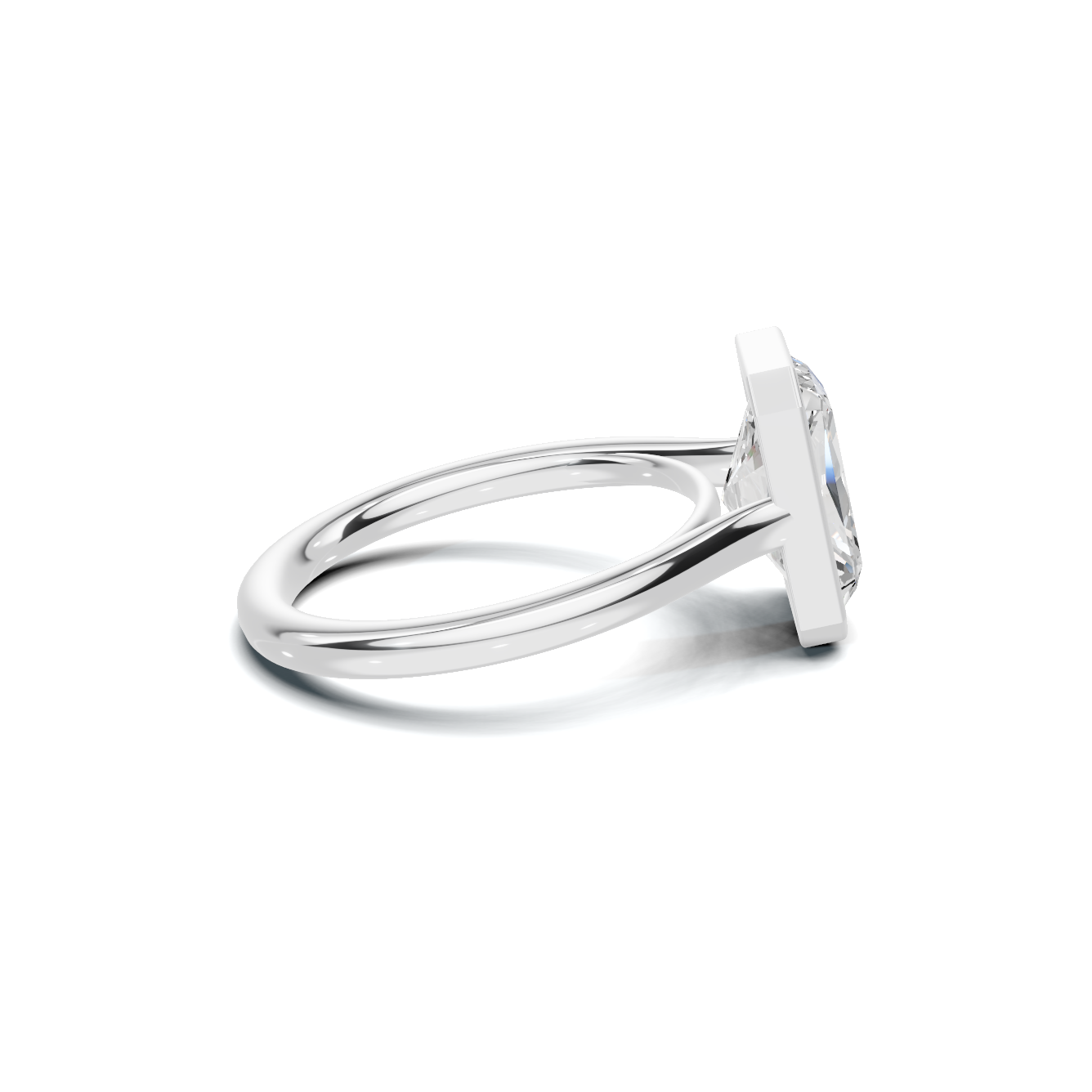 Modern 3 CT Radiant Cut Bezel Solitaire Ring