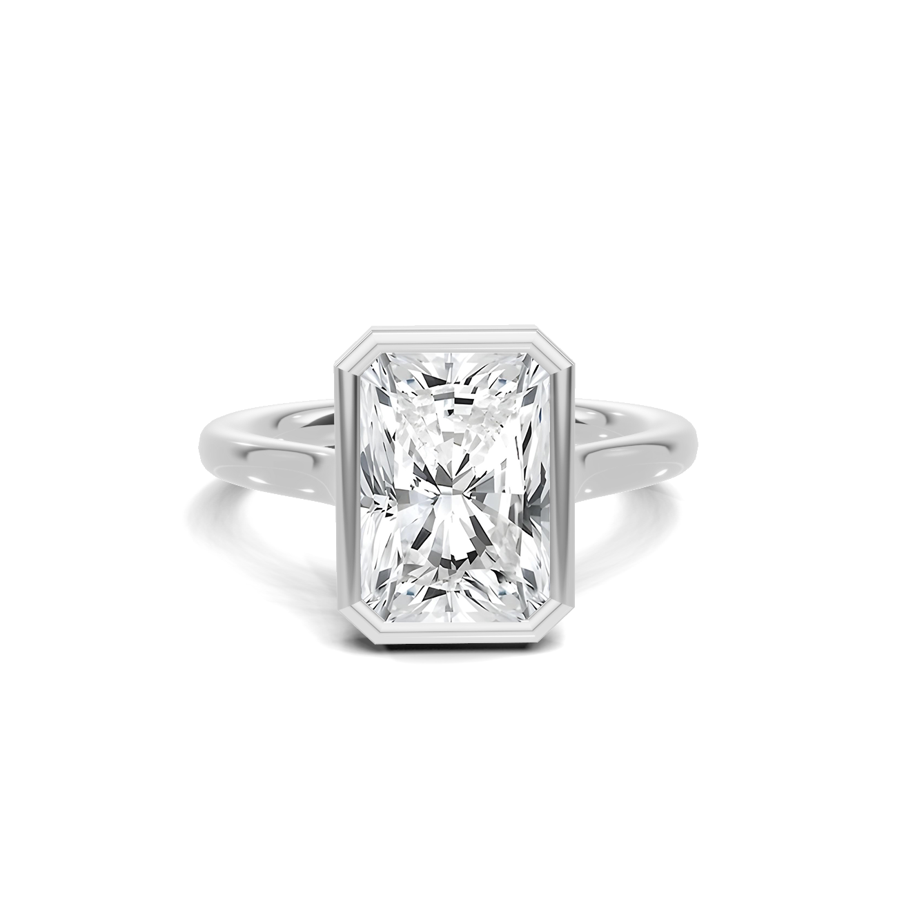 Modern 3 CT Radiant Cut Bezel Solitaire Ring