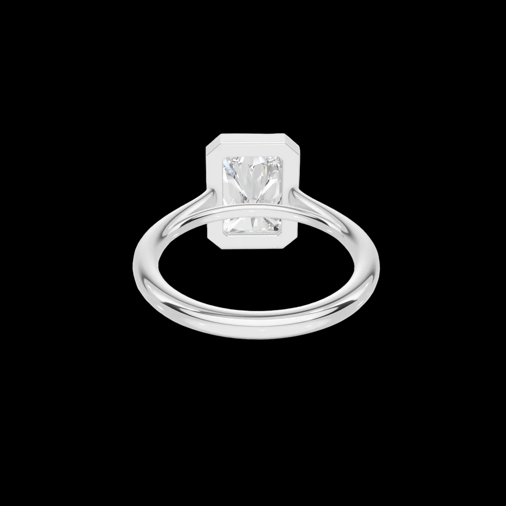 Modern 3 CT Radiant Cut Bezel Solitaire Ring