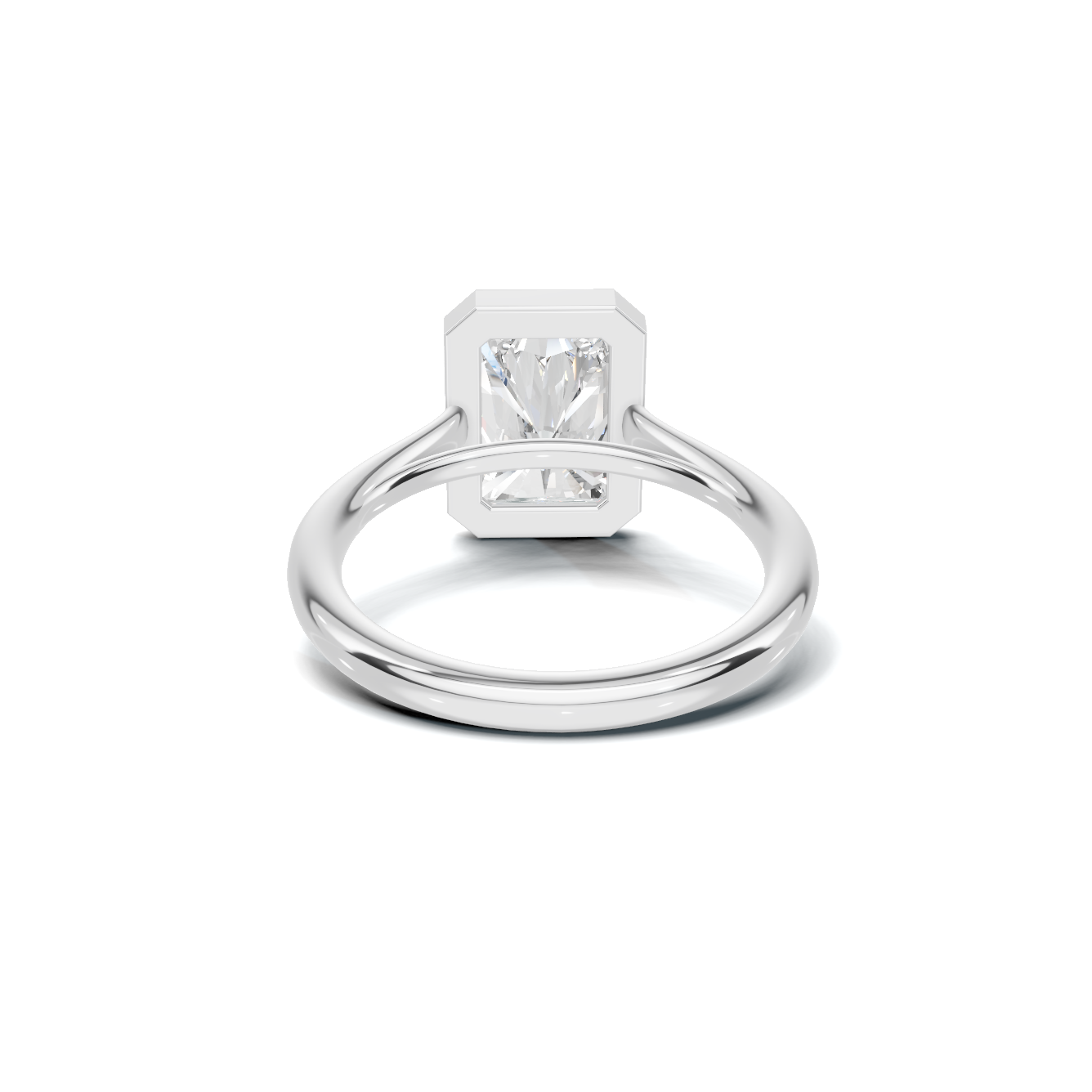 Modern 3 CT Radiant Cut Bezel Solitaire Ring