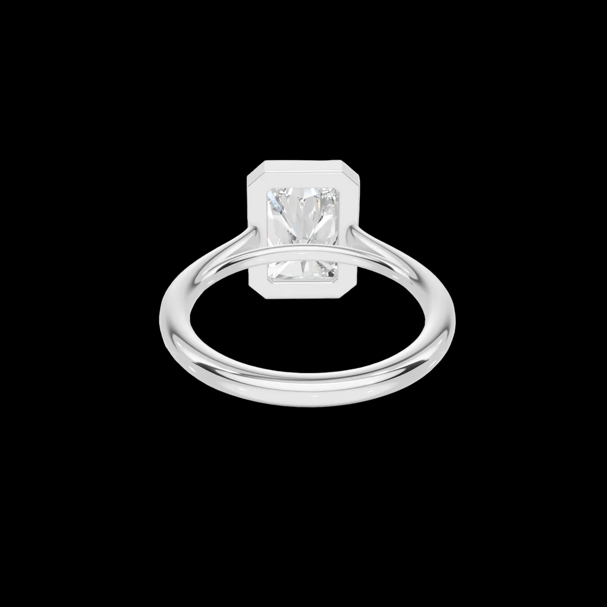 Modern 3 CT Radiant Cut Bezel Solitaire Ring