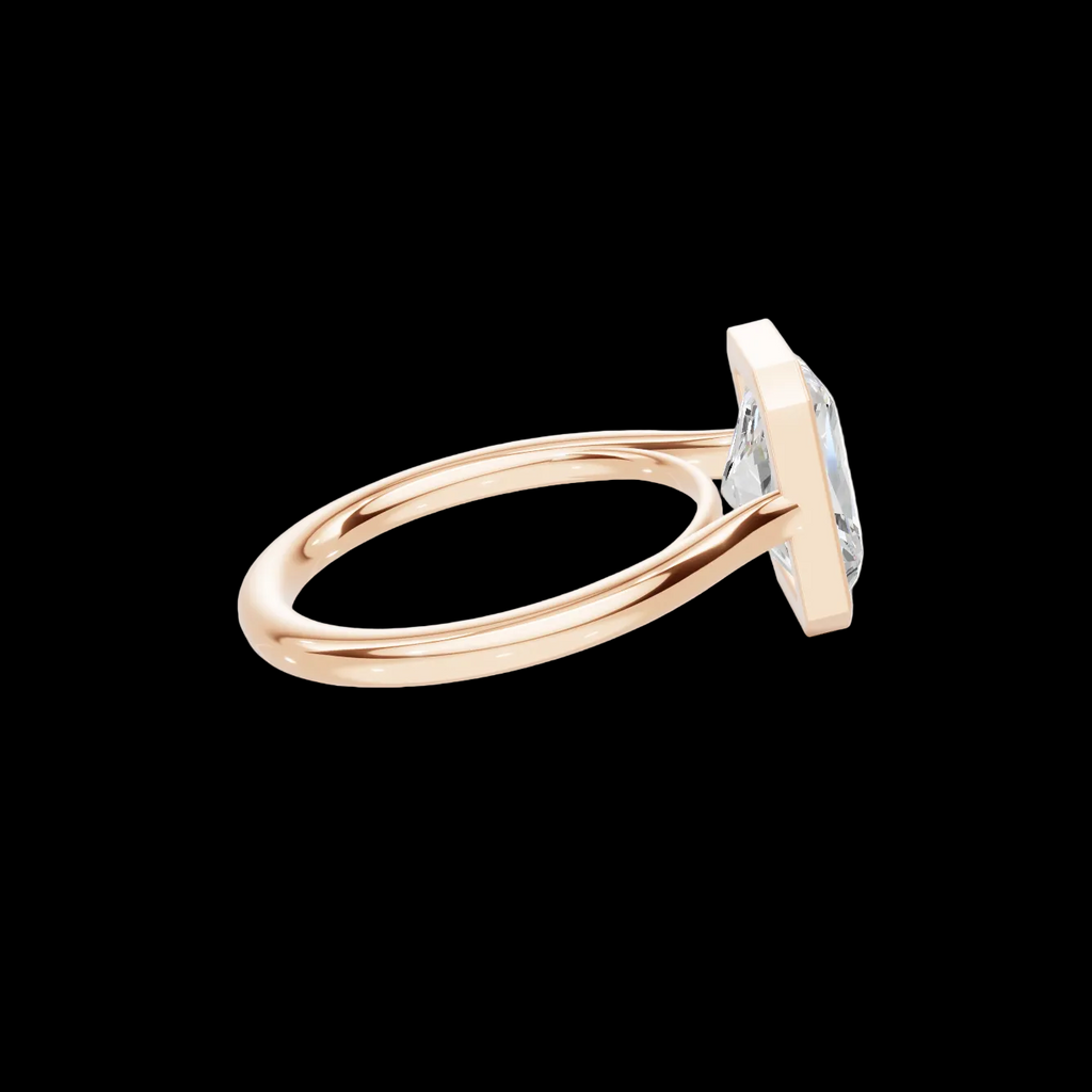 Modern 3 CT Radiant Cut Bezel Solitaire Ring