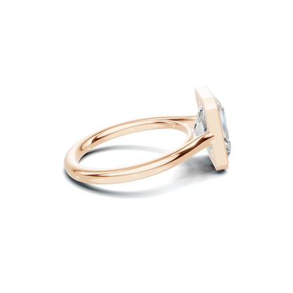 Modern 3 CT Radiant Cut Bezel Solitaire Ring