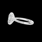 4 CT Radiant Cut Pavé Diamond Ring with Hidden Halo