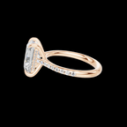 4 CT Radiant Cut Pavé Diamond Ring with Hidden Halo