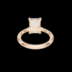 4 CT Radiant Cut Pavé Diamond Ring with Hidden Halo