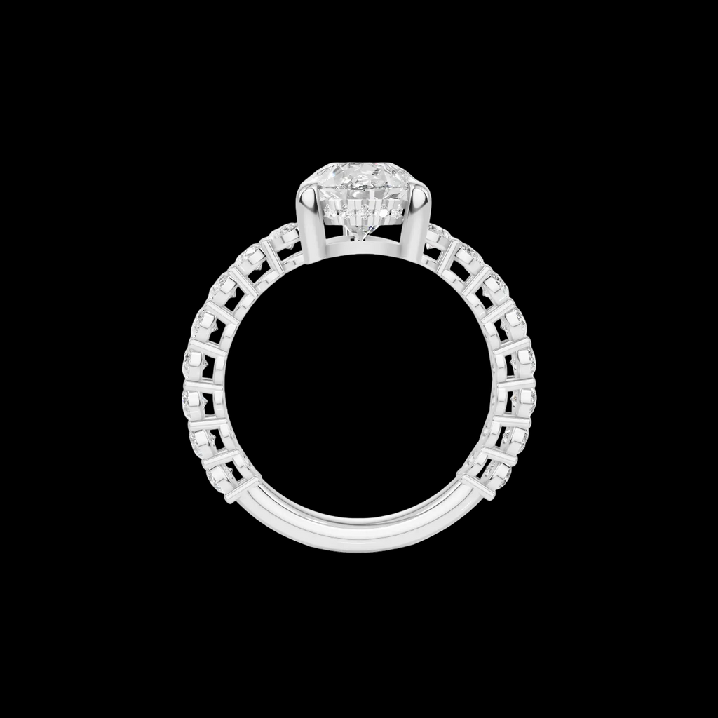 4 3/4 Pear Diamond Hidden Halo Eternity Ring