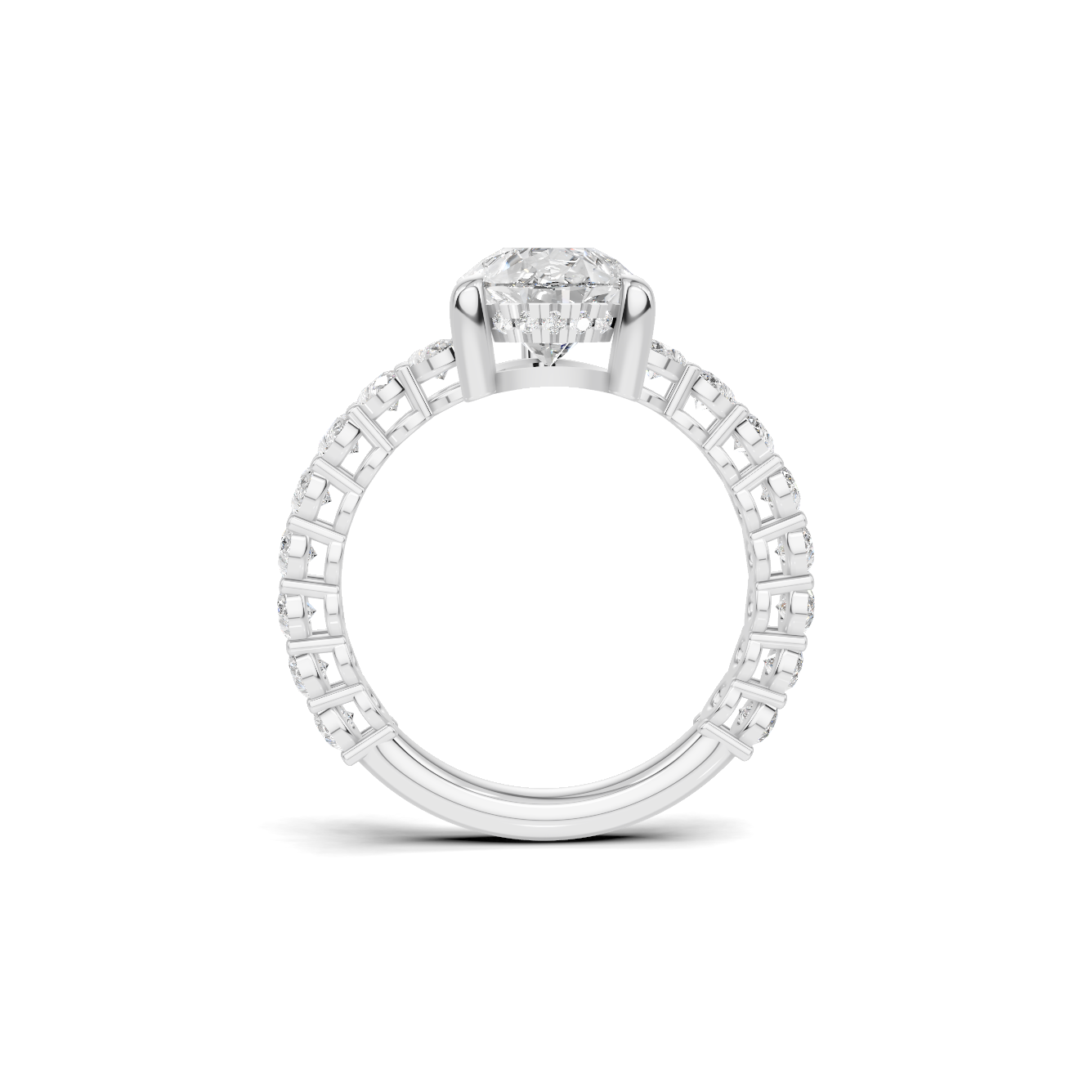 4 3/4 Pear Diamond Hidden Halo Eternity Ring