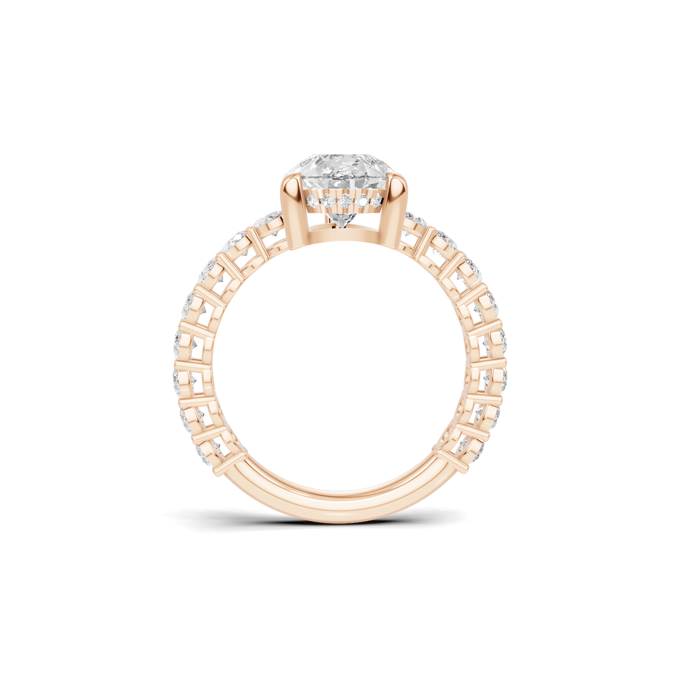 4 3/4 Pear Diamond Hidden Halo Eternity Ring