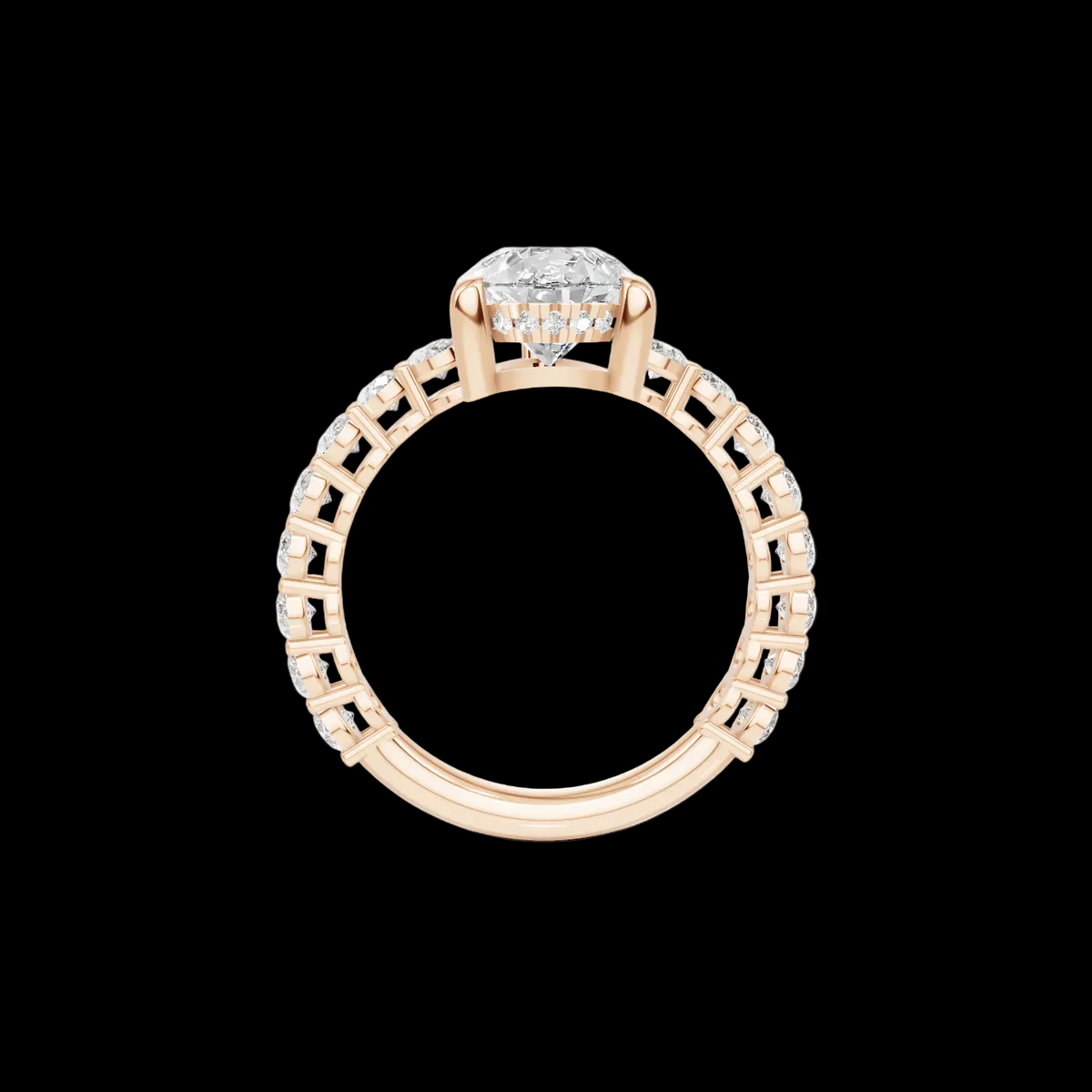 4 3/4 Pear Diamond Hidden Halo Eternity Ring