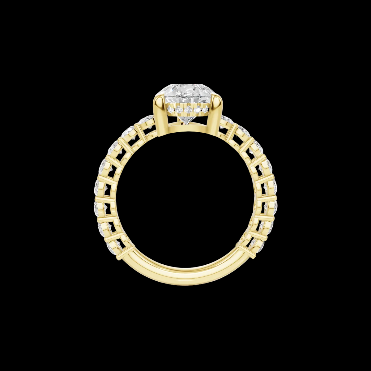 4 3/4 Pear Diamond Hidden Halo Eternity Ring