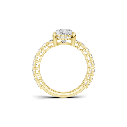 4 3/4 Pear Diamond Hidden Halo Eternity Ring