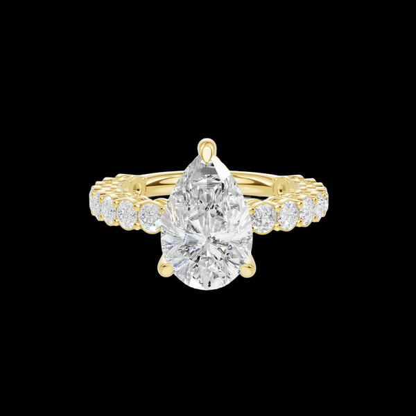4 3/4 Pear Diamond Hidden Halo Eternity Ring