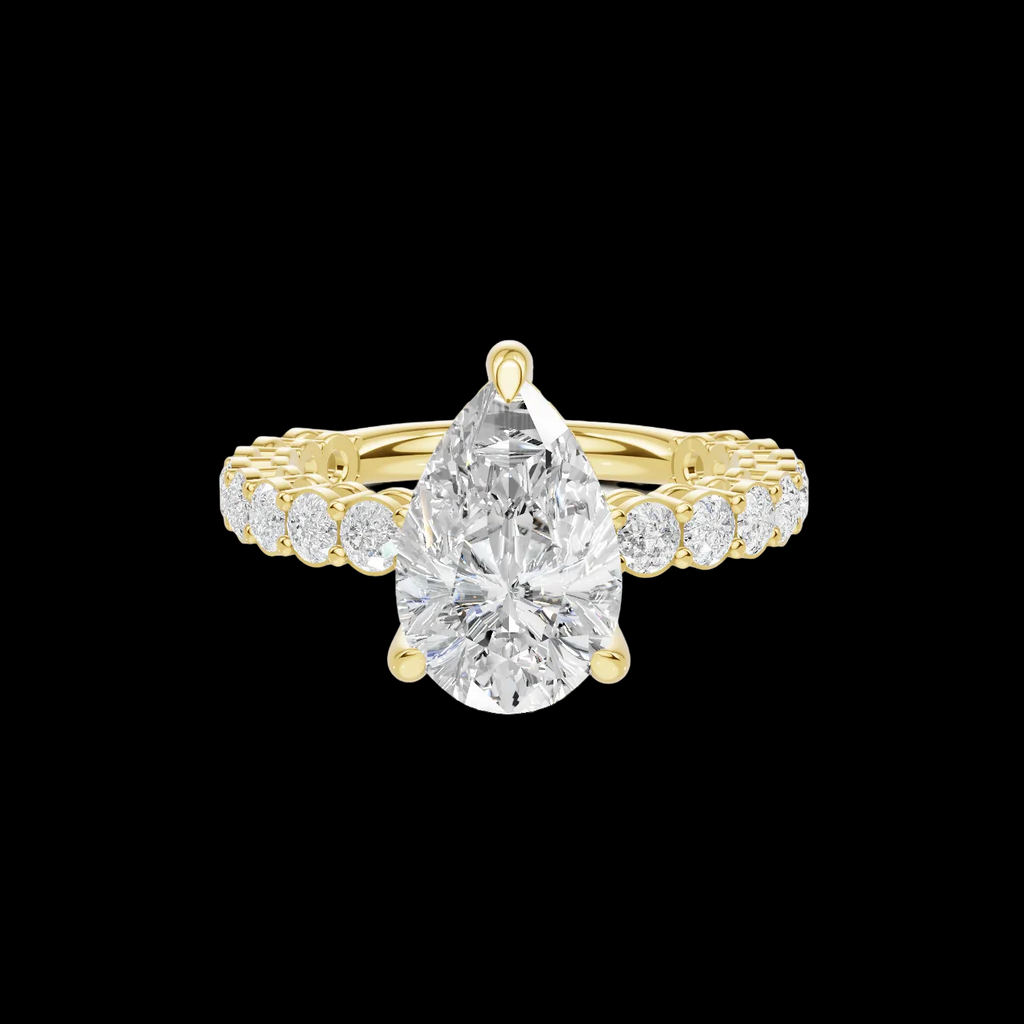 4 3/4 Pear Diamond Hidden Halo Eternity Ring