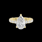 4 3/4 Pear Diamond Hidden Halo Eternity Ring