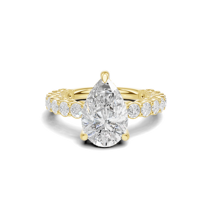 4 3/4 Pear Diamond Hidden Halo Eternity Ring