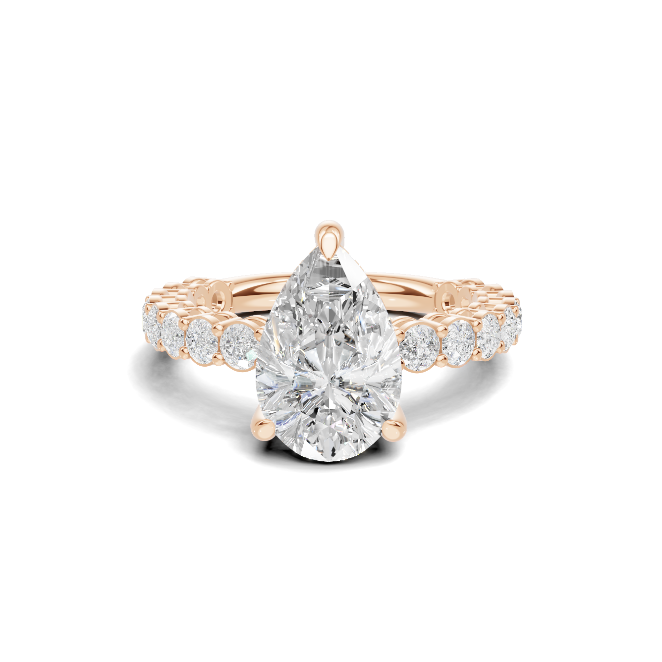 4 3/4 Pear Diamond Hidden Halo Eternity Ring