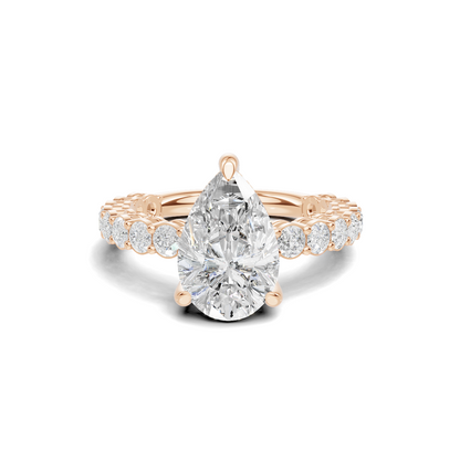 4 3/4 Pear Diamond Hidden Halo Eternity Ring