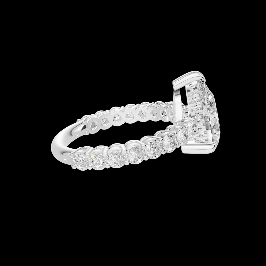 4 3/4 Pear Diamond Hidden Halo Eternity Ring