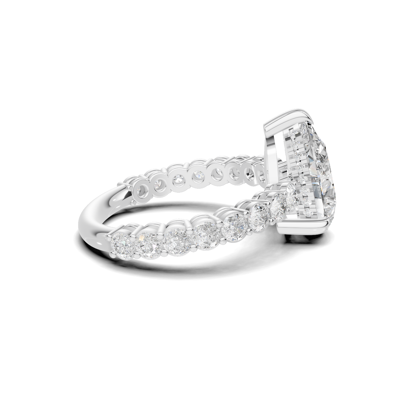 4 3/4 Pear Diamond Hidden Halo Eternity Ring