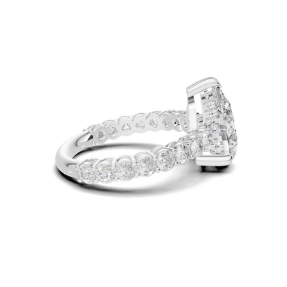 4 3/4 Pear Diamond Hidden Halo Eternity Ring