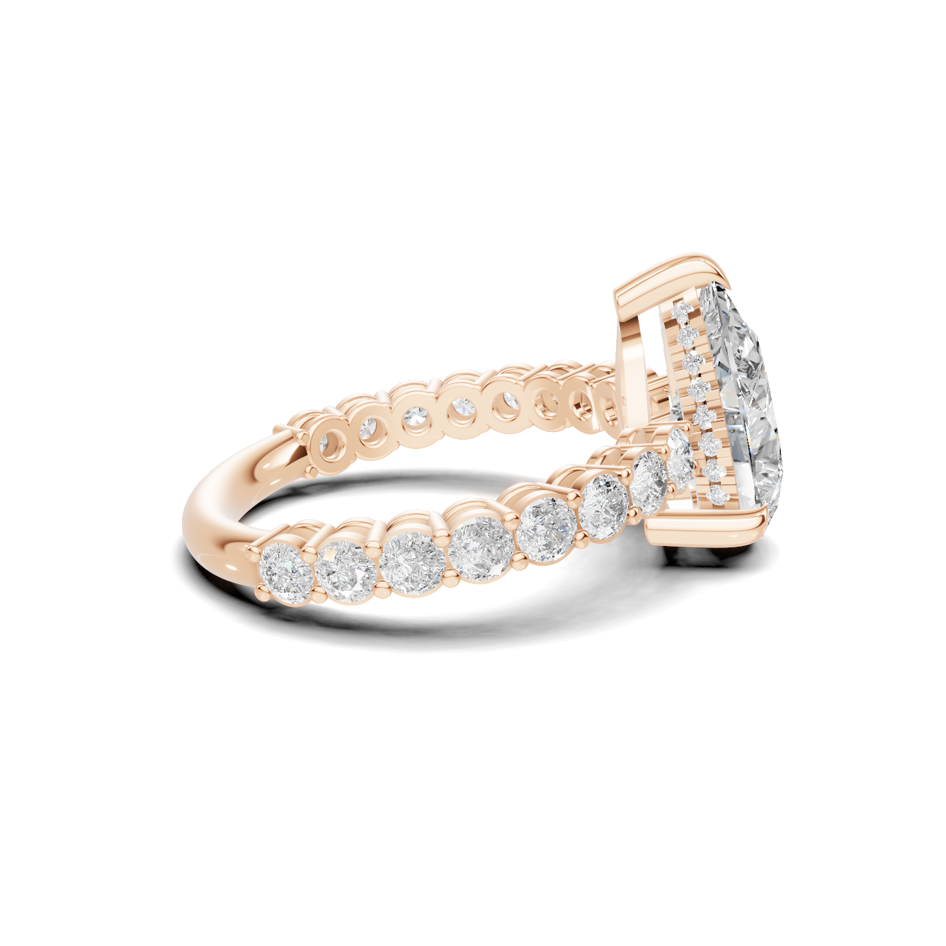 4 3/4 Pear Diamond Hidden Halo Eternity Ring