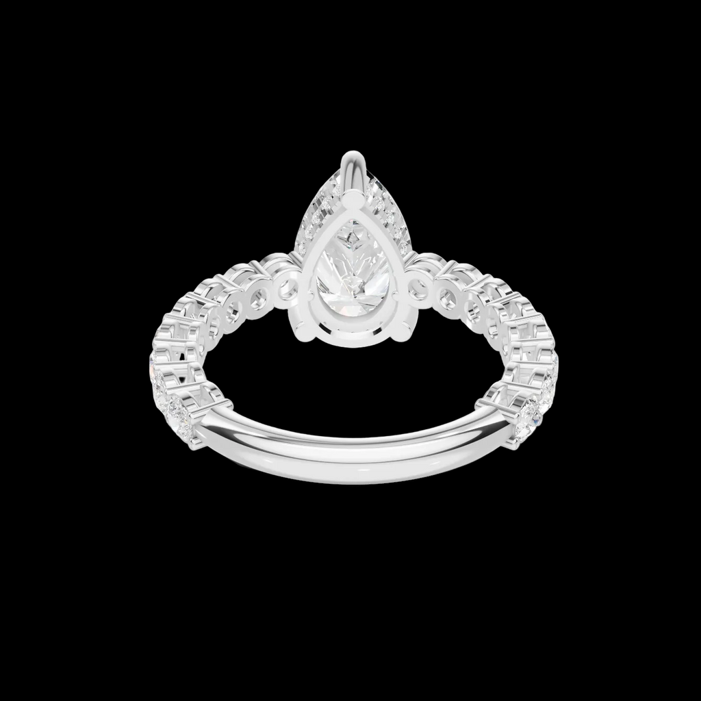 4 3/4 Pear Diamond Hidden Halo Eternity Ring