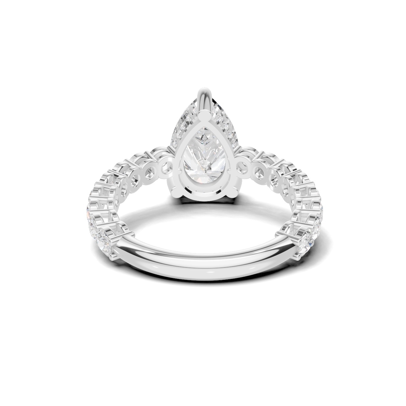 4 3/4 Pear Diamond Hidden Halo Eternity Ring