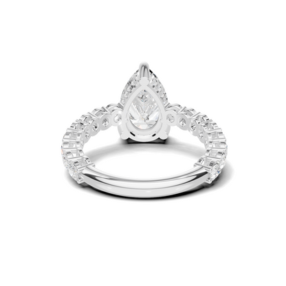 4 3/4 Pear Diamond Hidden Halo Eternity Ring