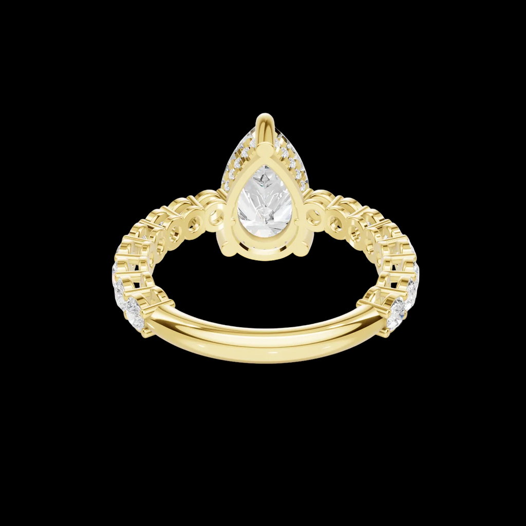 4 3/4 Pear Diamond Hidden Halo Eternity Ring