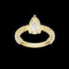 4 3/4 Pear Diamond Hidden Halo Eternity Ring