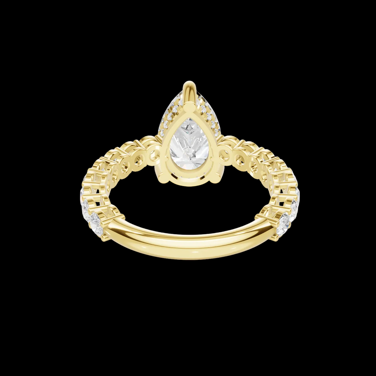 4 3/4 Pear Diamond Hidden Halo Eternity Ring