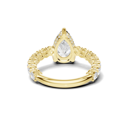 4 3/4 Pear Diamond Hidden Halo Eternity Ring