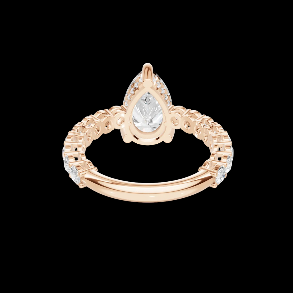 4 3/4 Pear Diamond Hidden Halo Eternity Ring