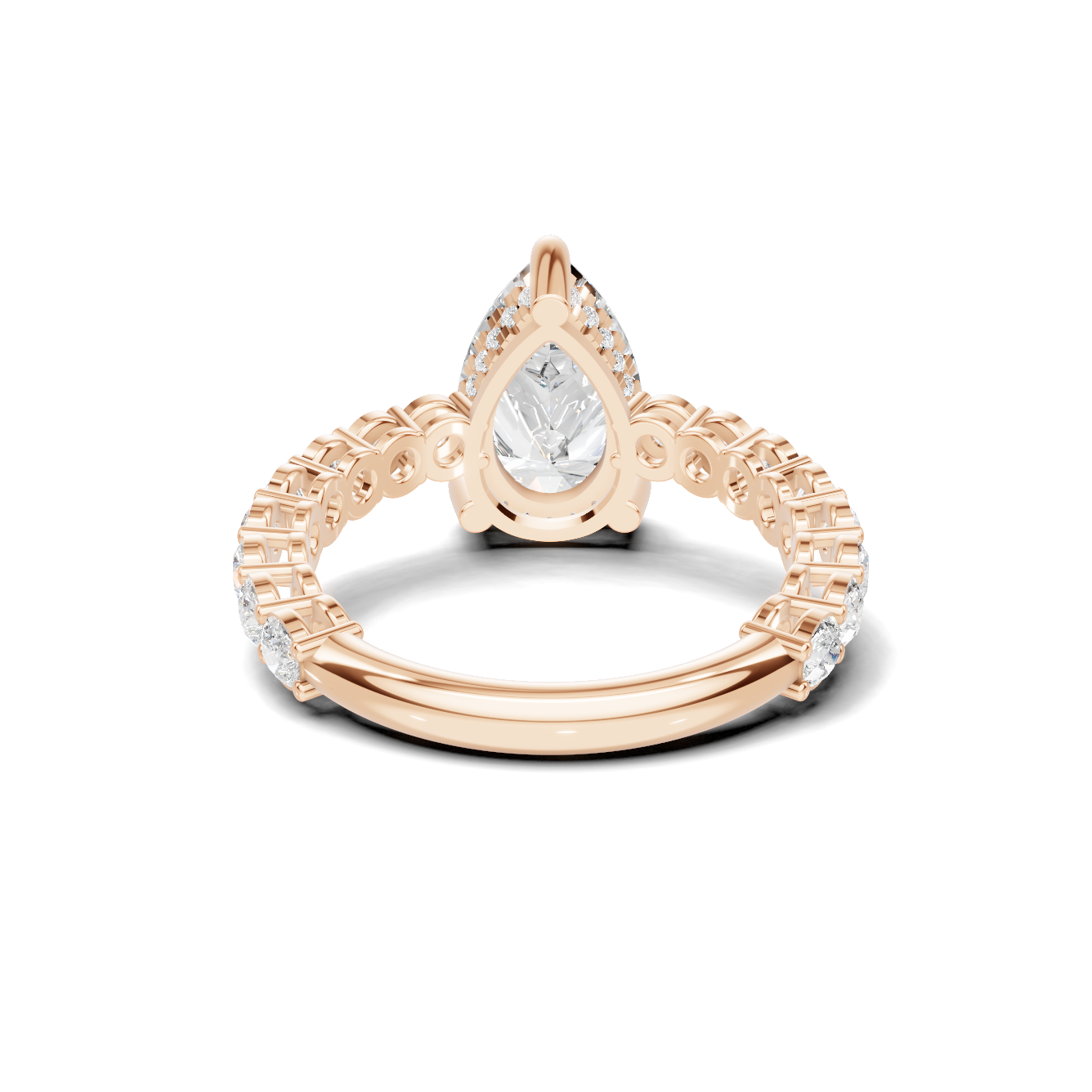 4 3/4 Pear Diamond Hidden Halo Eternity Ring