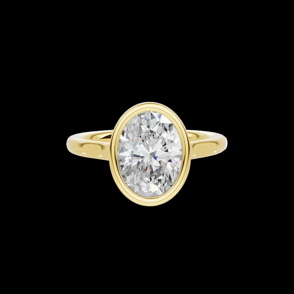 Modern 2.2 CT Oval Bezel Solitaire Ring
