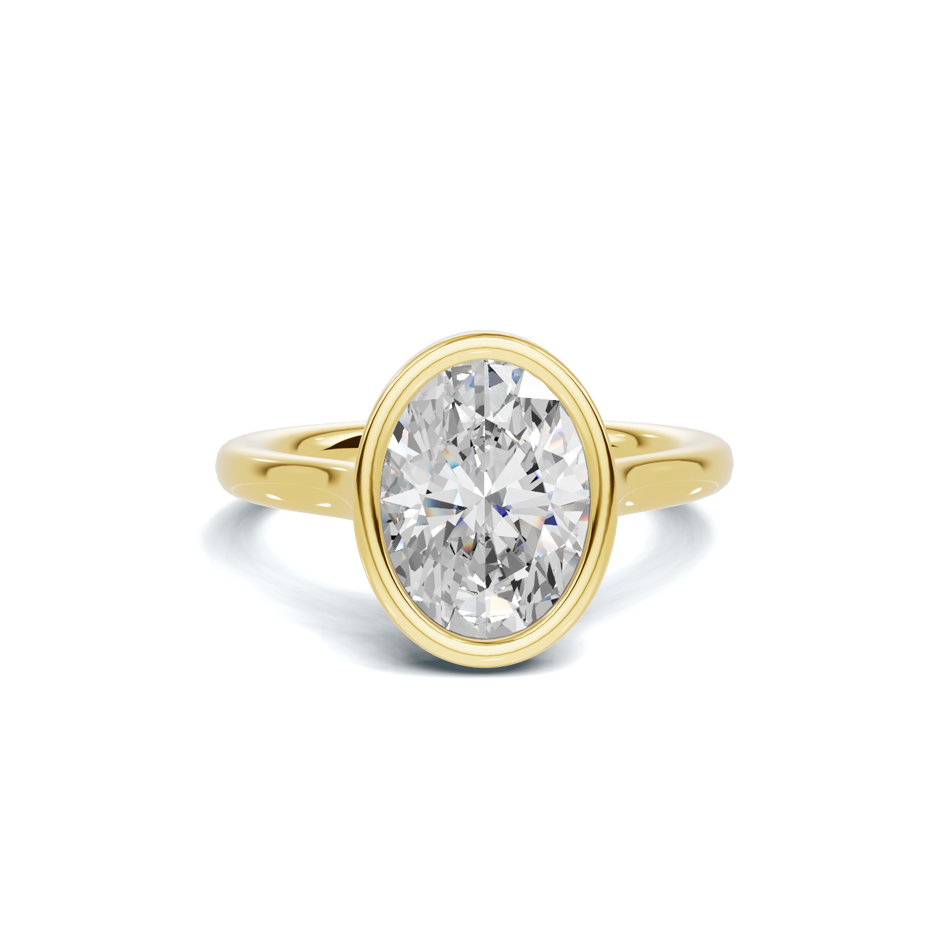 Modern 2.2 CT Oval Bezel Solitaire Ring