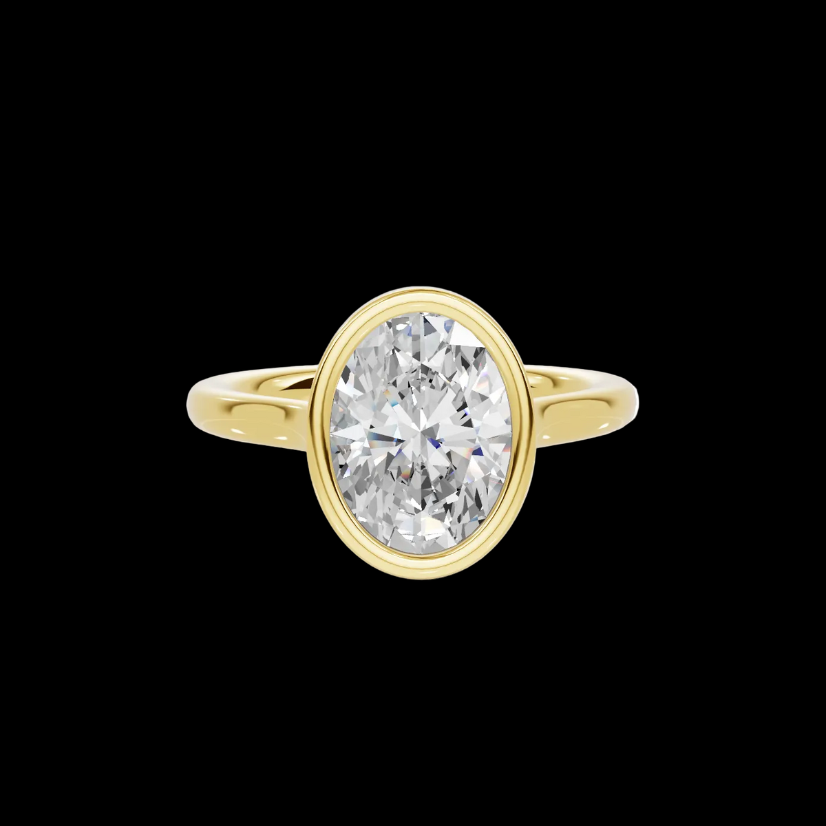 Modern 2.2 CT Oval Bezel Solitaire Ring