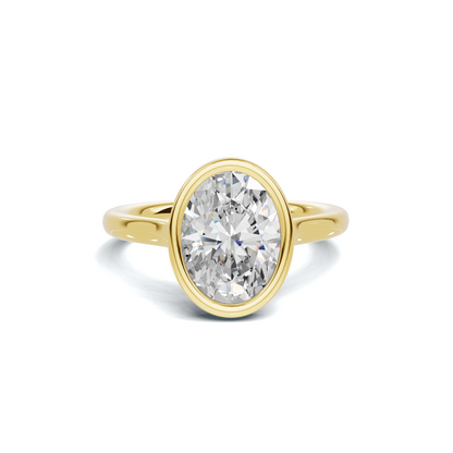 Modern 2.2 CT Oval Bezel Solitaire Ring