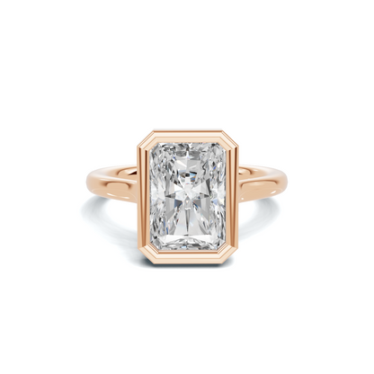 Modern 3 CT Radiant Cut Bezel Solitaire Ring